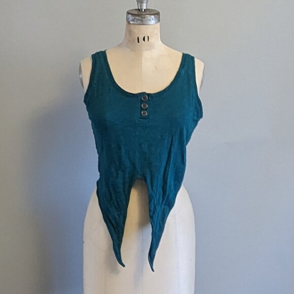 Retro Teal Tank Top with Tie Waist - Modcloth - Size XS - Picture 6 of 9